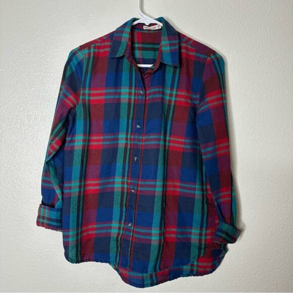 Marine Layer‎ Red Blue Green Long Sleeve Button Front Shirt XS